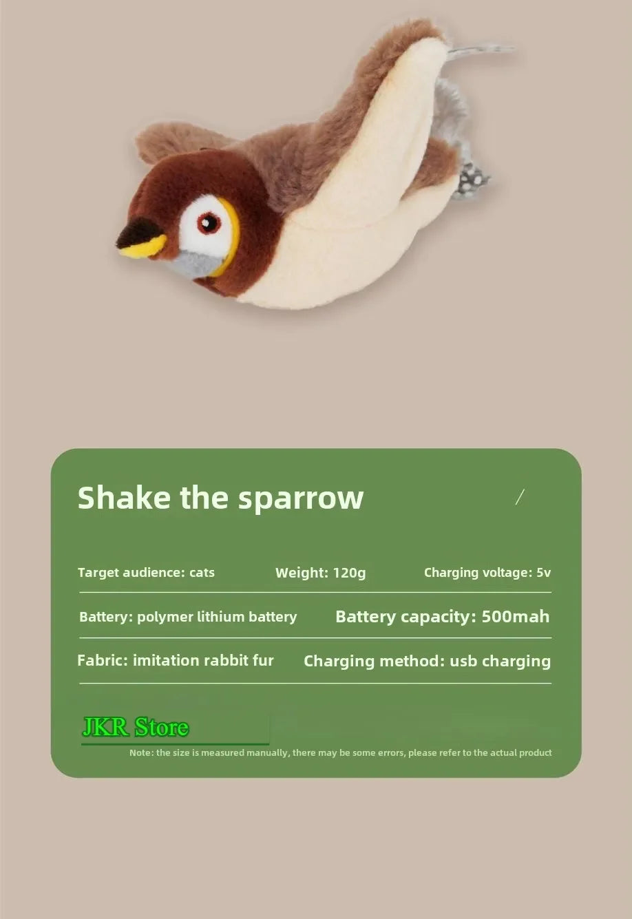 Hot Cat Interactive Electric Pat Bird Toy