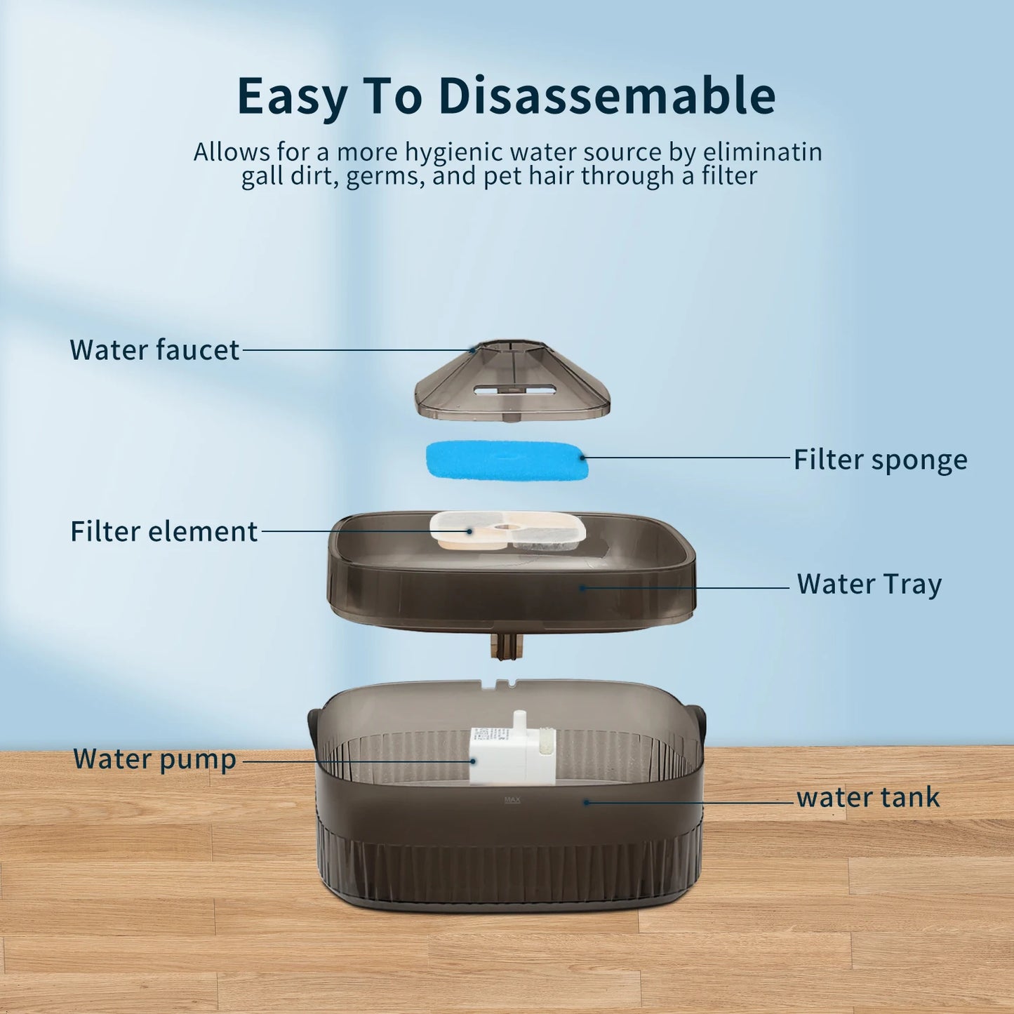 5.5L & 9L Large-Capacity Pet Water Fountain