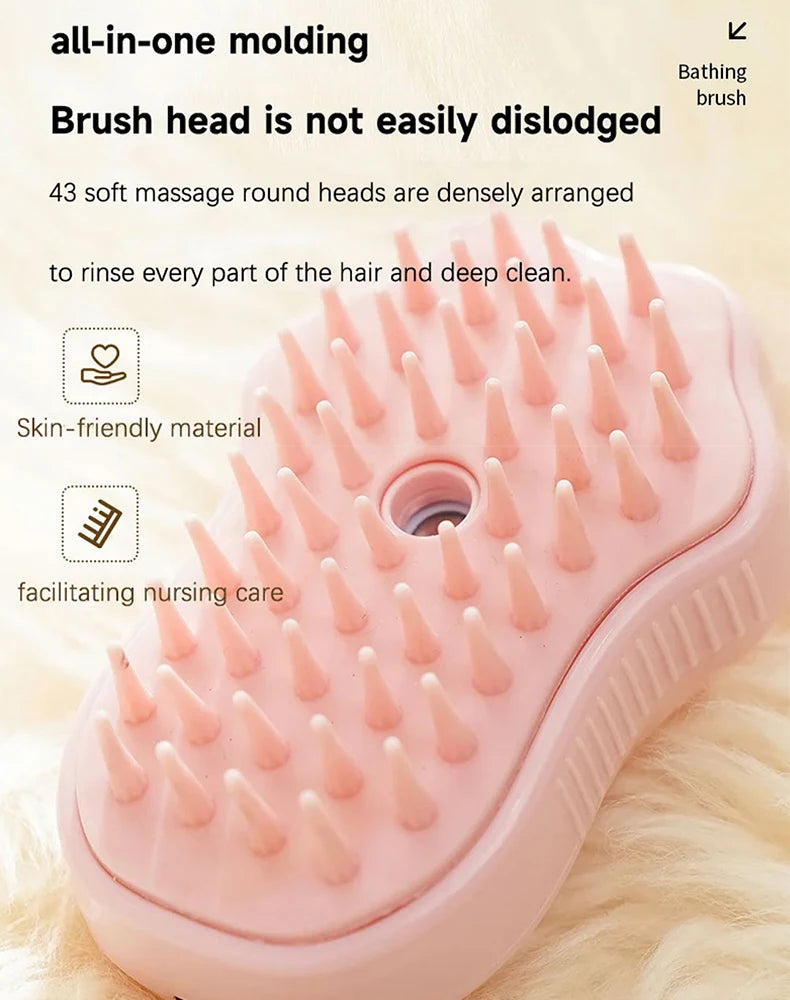 3-in-1 Pet Grooming Brush - Steam, Massage & Hair Removal