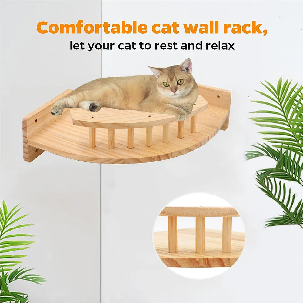 Wall-Mounted Cat Climbing Shelves & Tree