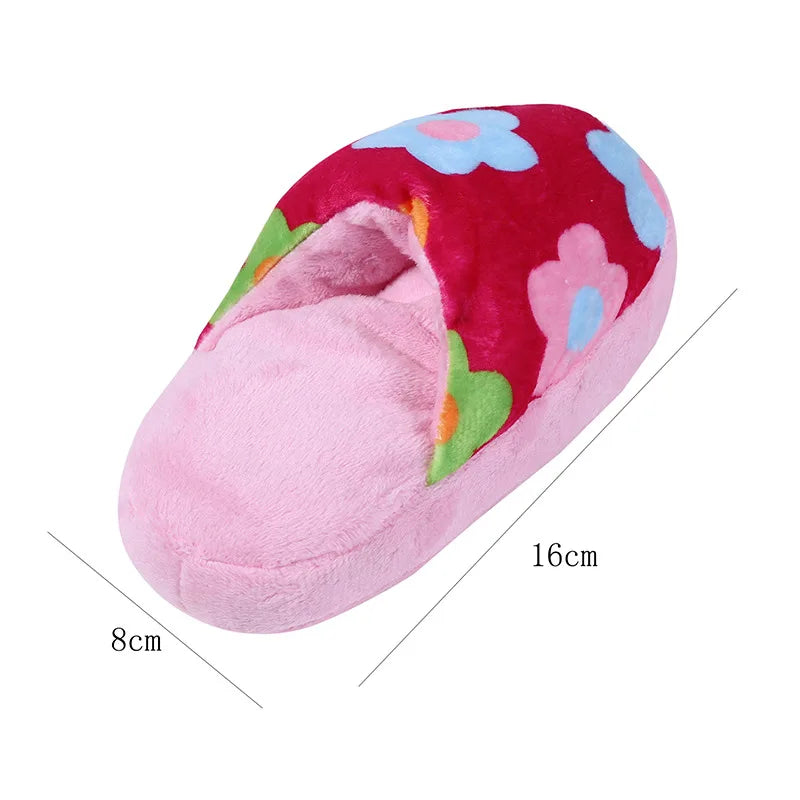 Pet Toys Squeaker Plush Slipper & Ball Combo