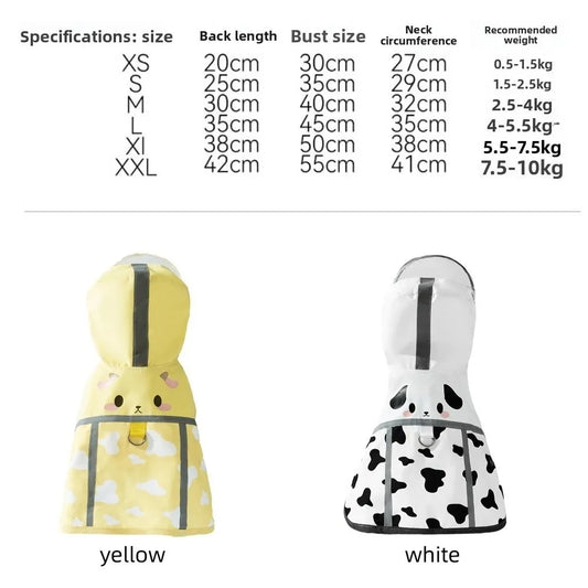Cartoon Dog Raincoat – Waterproof & Reflective