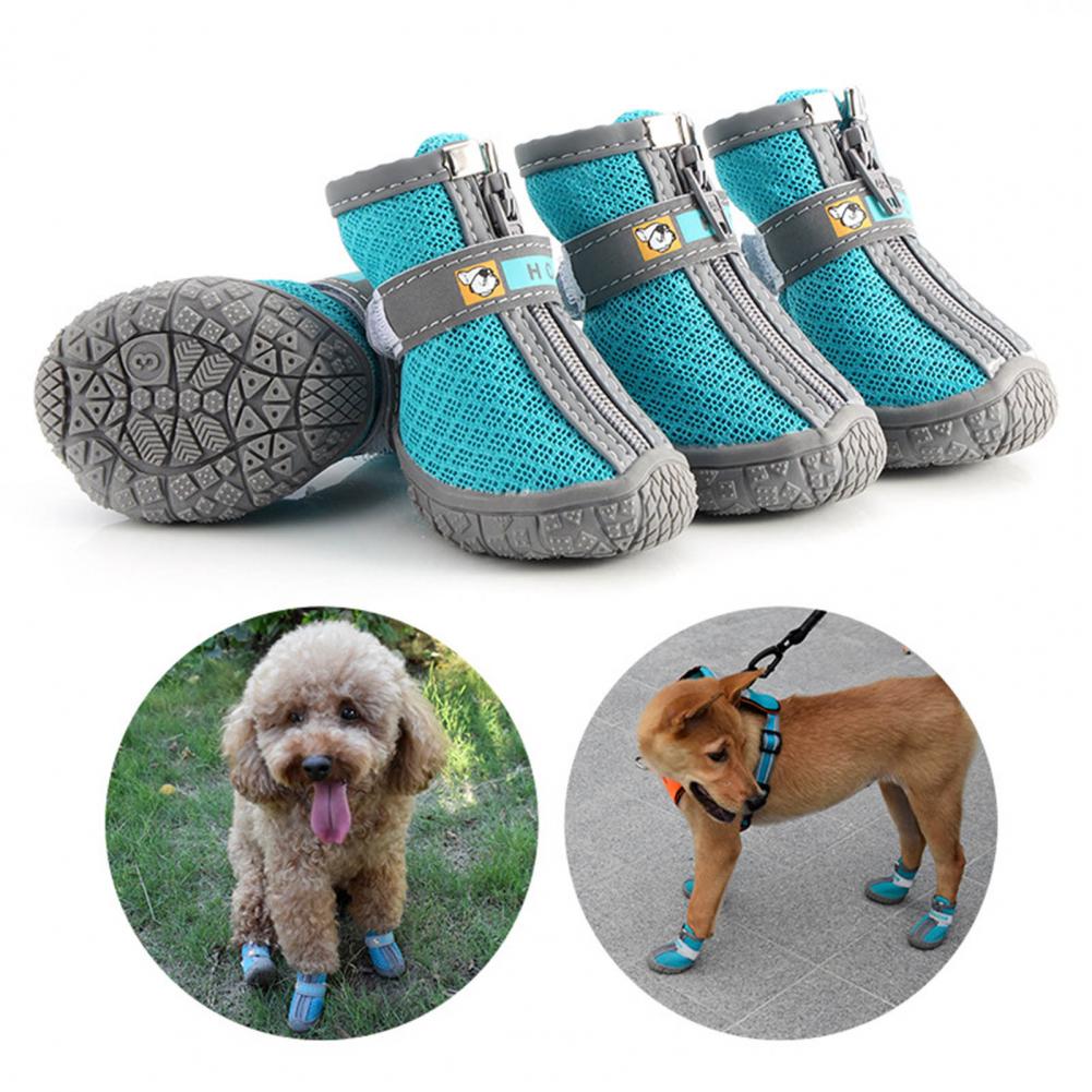 Dog Shoes – 4pcs Waterproof, Breathable & Non-Slip Pet Sneakers