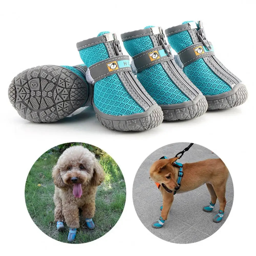 Dog Shoes – 4pcs Waterproof, Breathable & Non-Slip Pet Sneakers