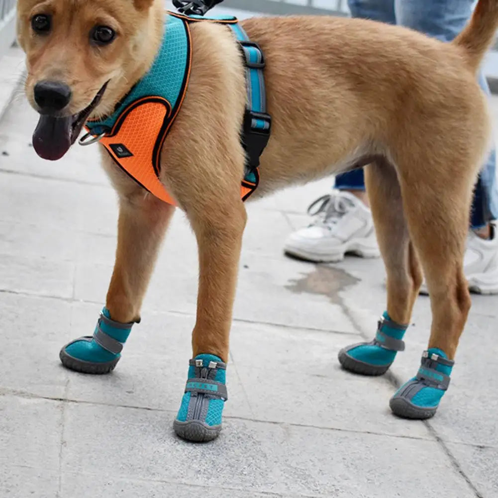 Dog Shoes – 4pcs Waterproof, Breathable & Non-Slip Pet Sneakers