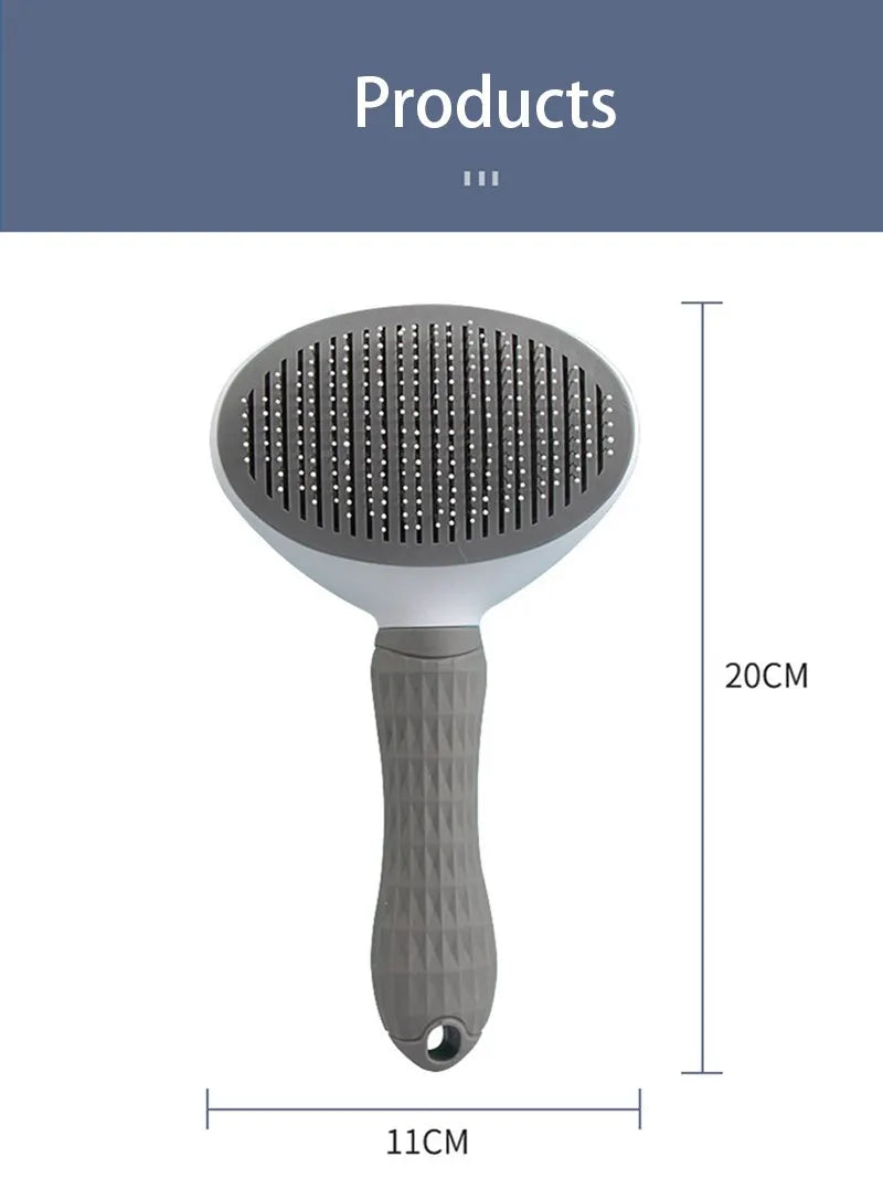 Pet Grooming Brush – Self-Cleaning Hair Remover for Dogs & Cats