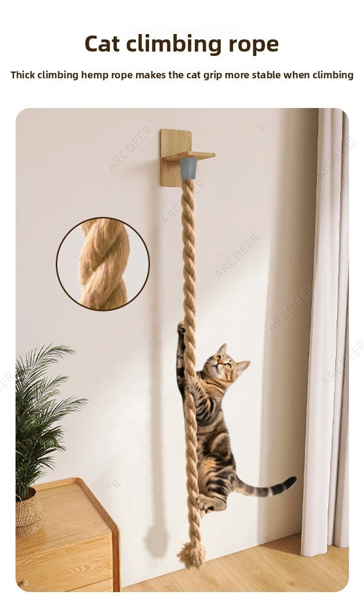 Cat Climbing Rope Tower