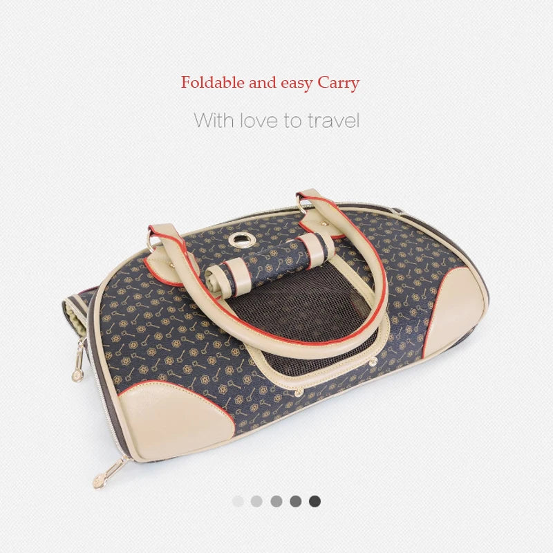 Luxury Pet Carrier Tote – Portable Travel Bag for Small Dogs & Cats