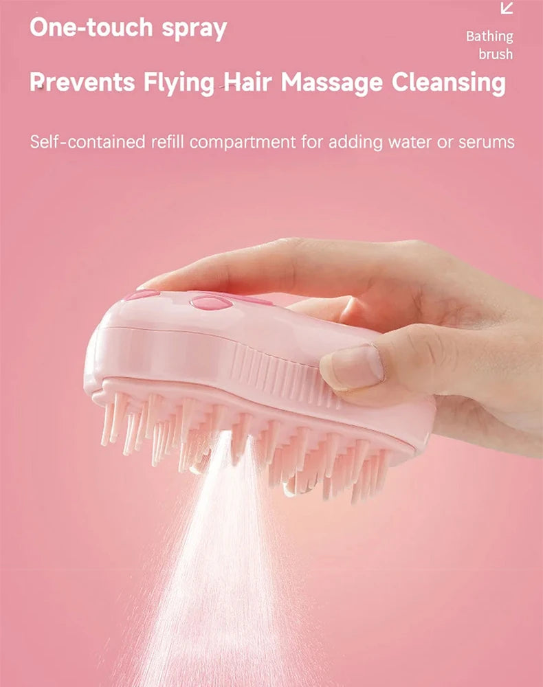 3-in-1 Pet Grooming Brush - Steam, Massage & Hair Removal