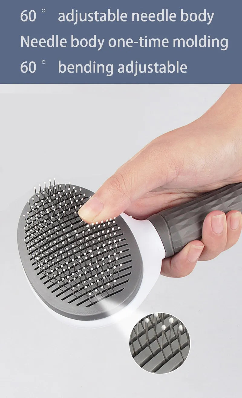 Pet Grooming Brush – Self-Cleaning Hair Remover for Dogs & Cats