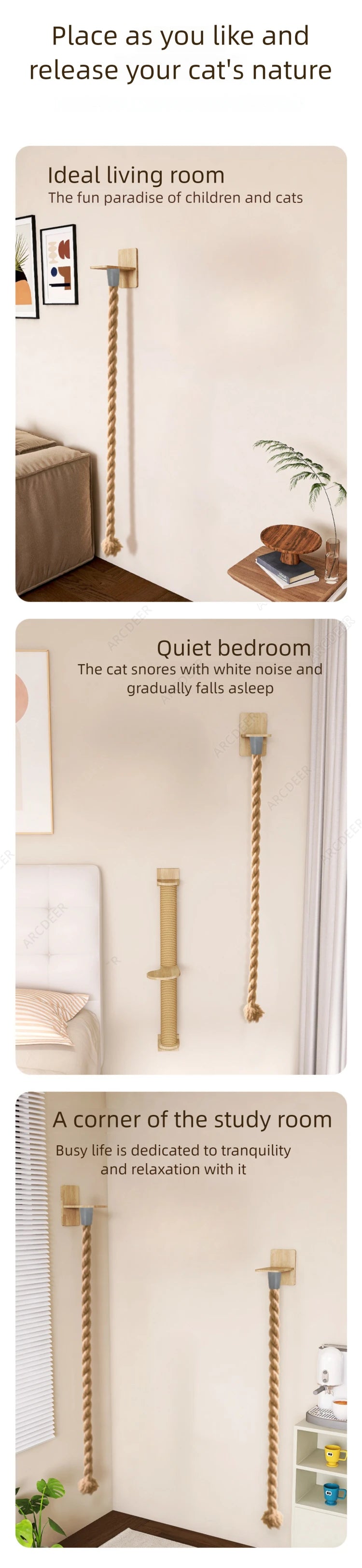 Cat Climbing Rope Tower