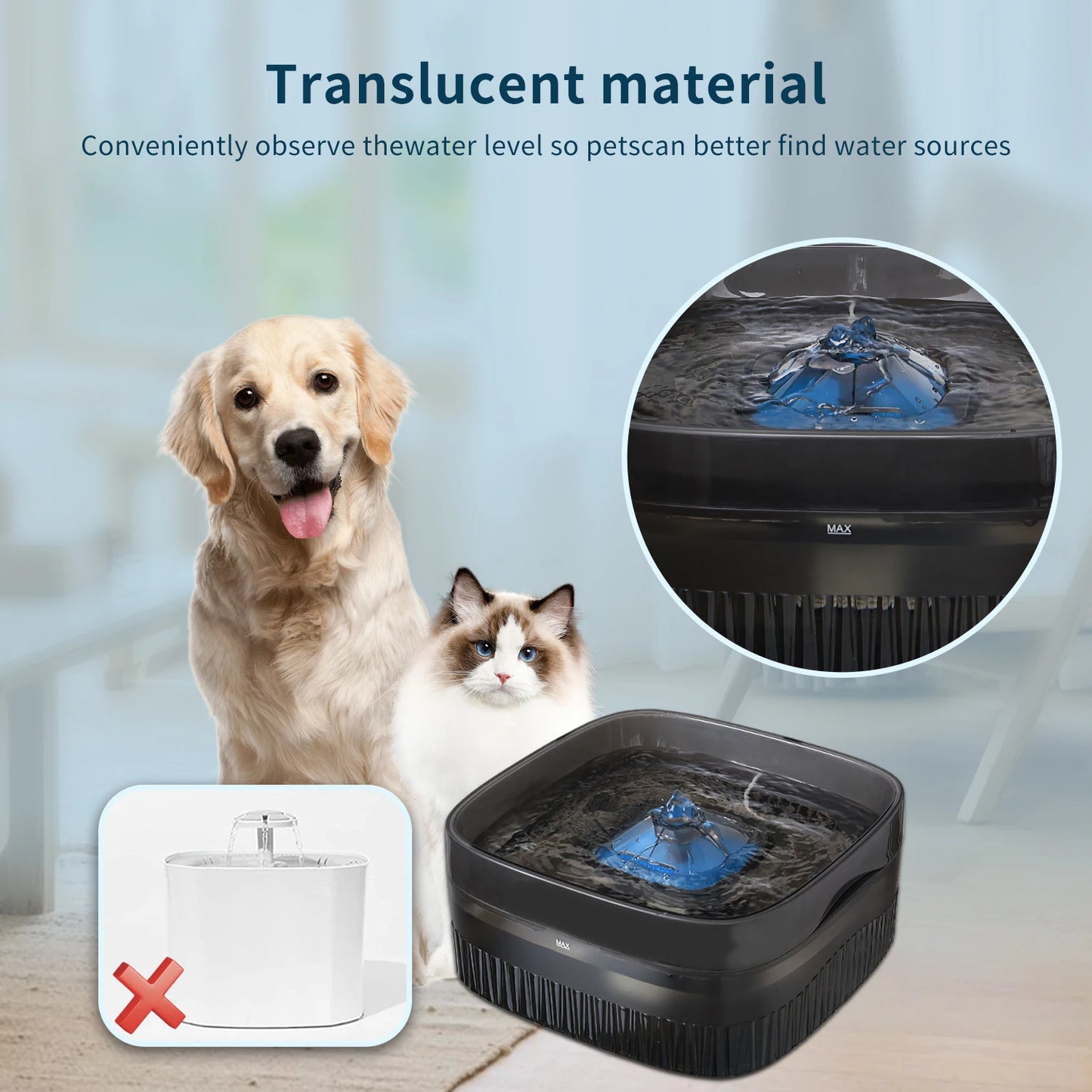 5.5L & 9L Large-Capacity Pet Water Fountain