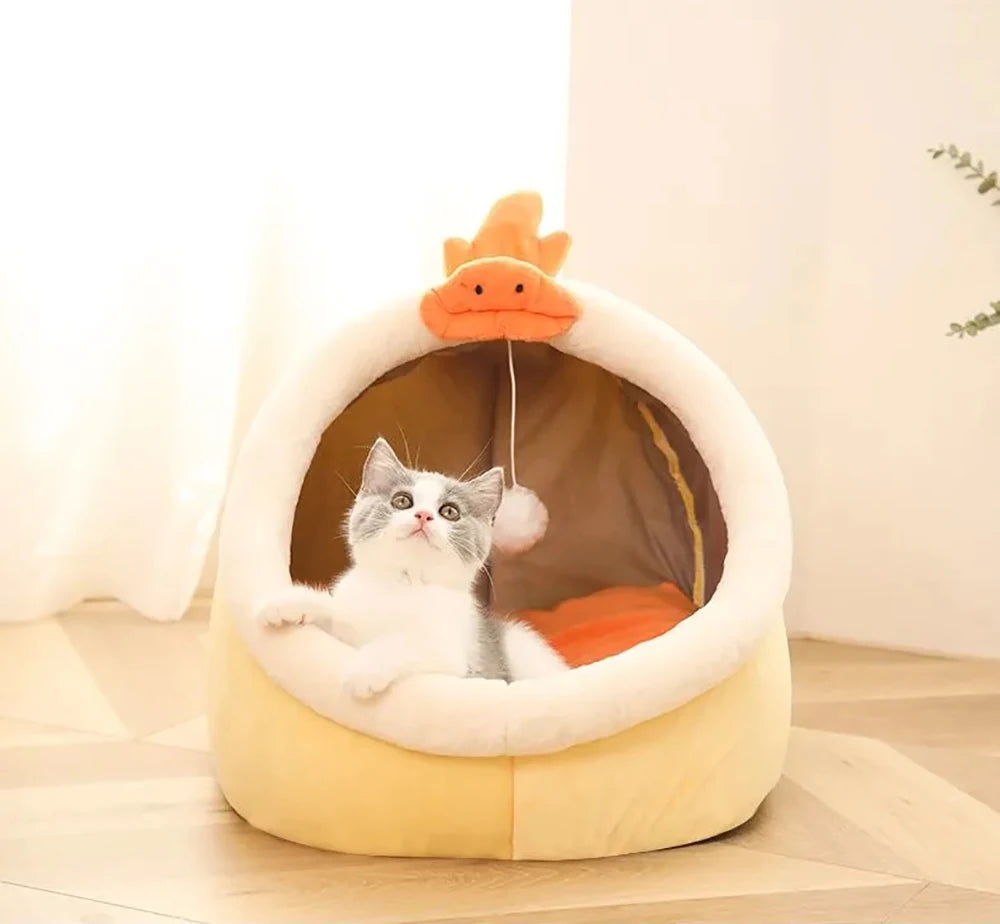 Pet Tent Cave Bed – Cozy Hideaway for Cats & Small Dogs