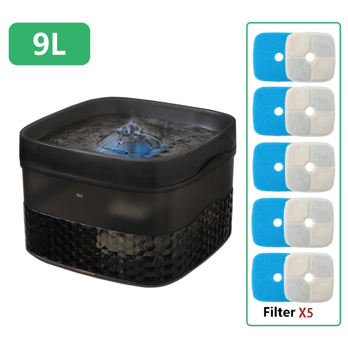 5.5L & 9L Large-Capacity Pet Water Fountain