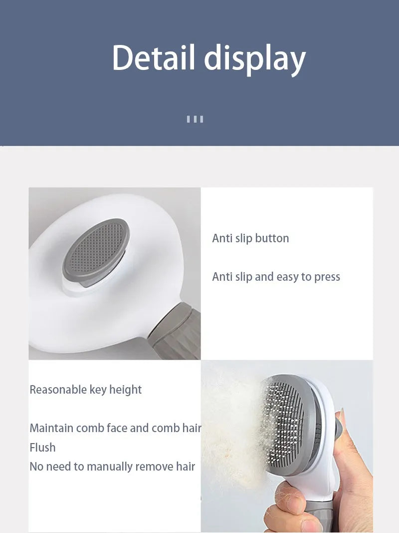Pet Grooming Brush – Self-Cleaning Hair Remover for Dogs & Cats