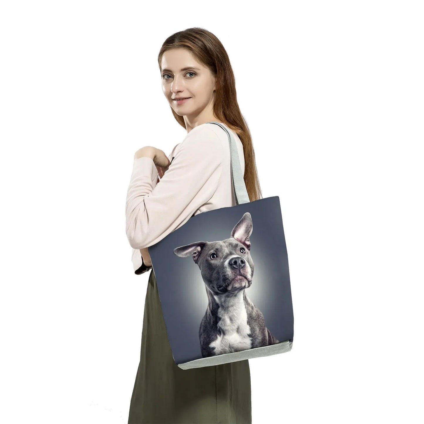 Dog Print Tote Bag – Large Capacity Shoulder & Shopping Bag