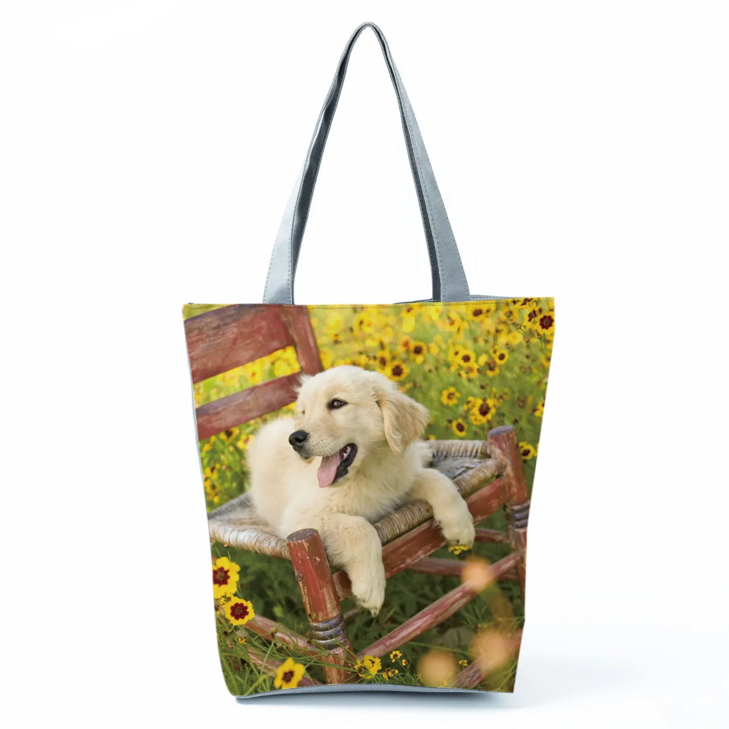 Dog Print Tote Bag – Large Capacity Shoulder & Shopping Bag