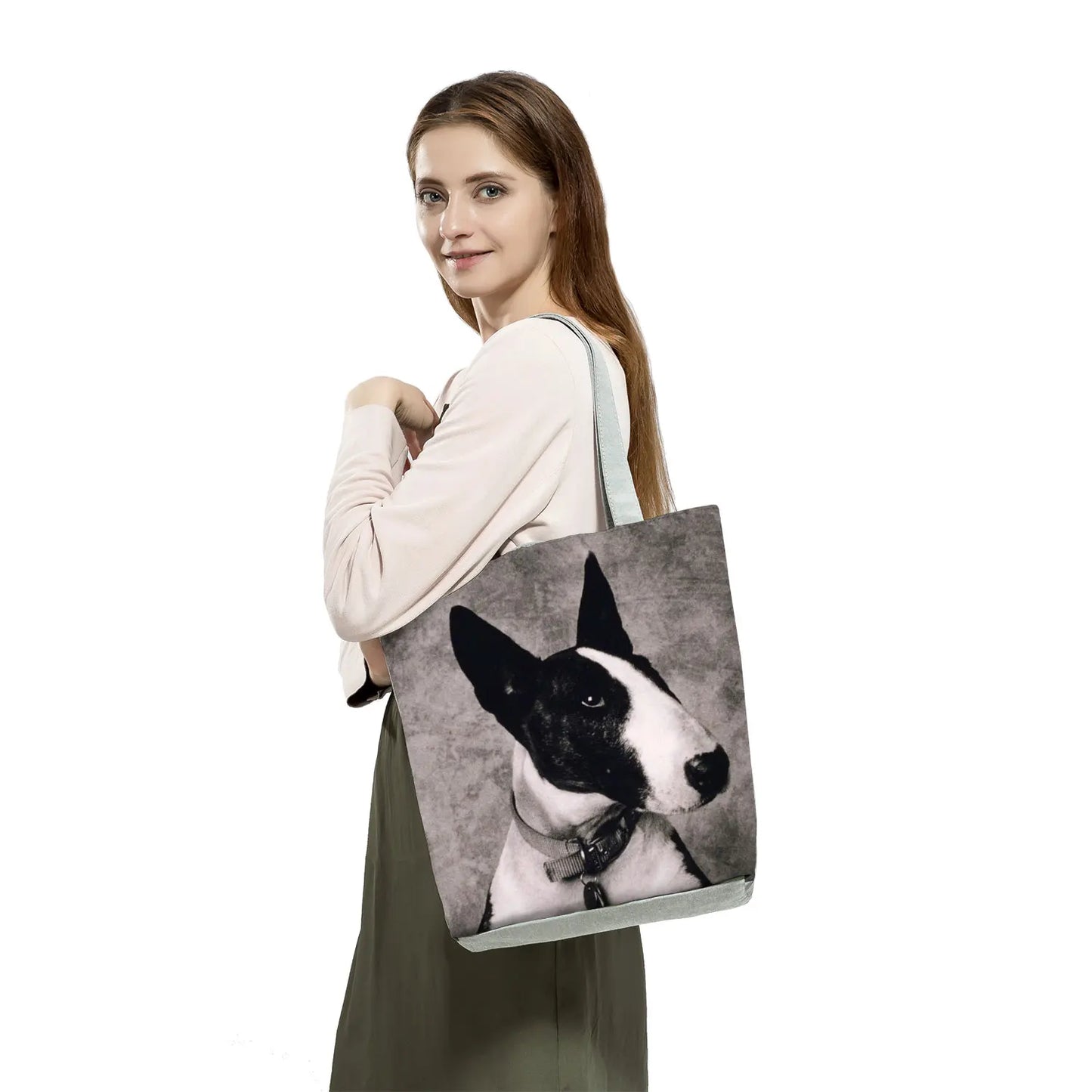 Dog Print Tote Bag – Large Capacity Shoulder & Shopping Bag