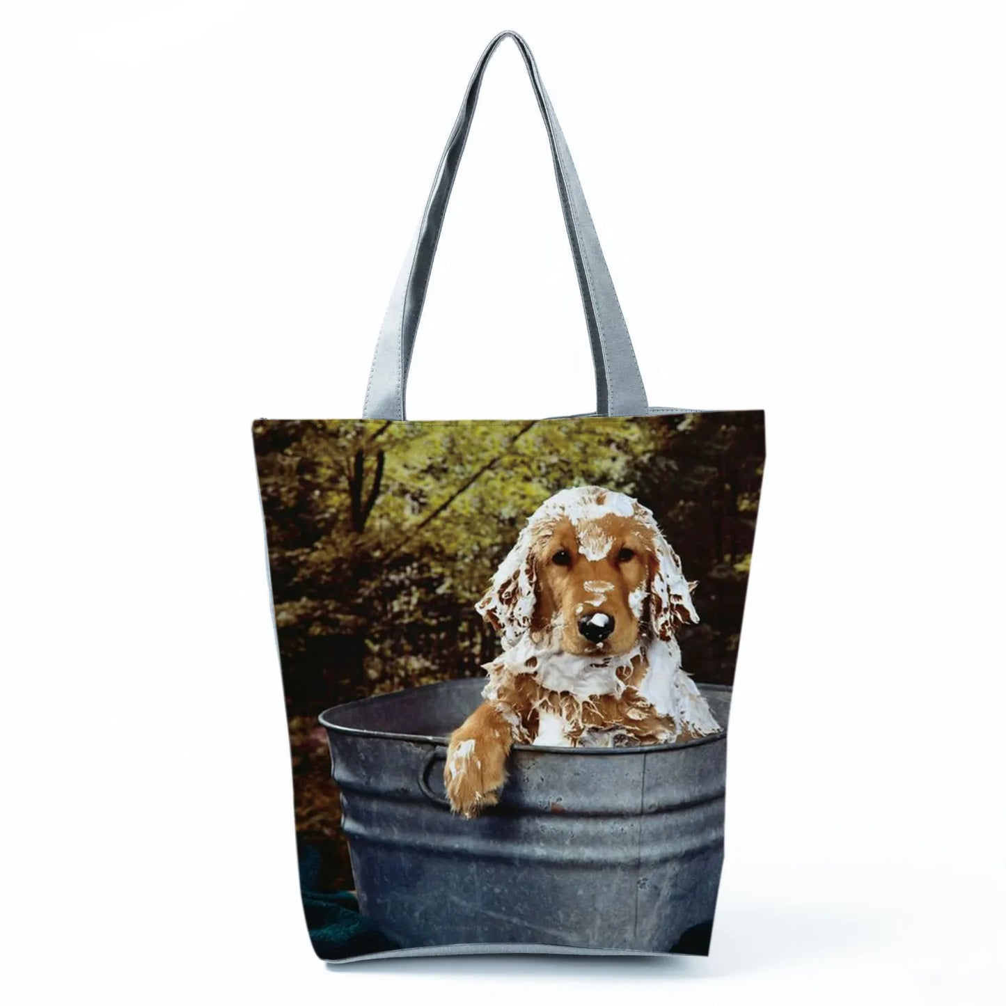 Dog Print Tote Bag – Large Capacity Shoulder & Shopping Bag